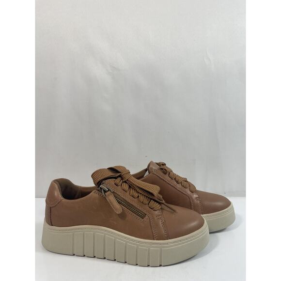 Clarks Collection Shoes Womens Size 5.5 Tan Mykah Joy Zip Sneakers New Box - Picture 8 of 14